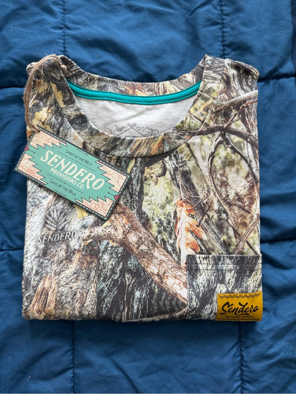 Sendero Men's Short-Sleeve Realistic Camo Pocket Tee - Green/Brown